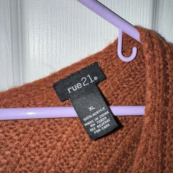 Rue21 Warm Brown V-Neck Sweater - Picture 2 of 2